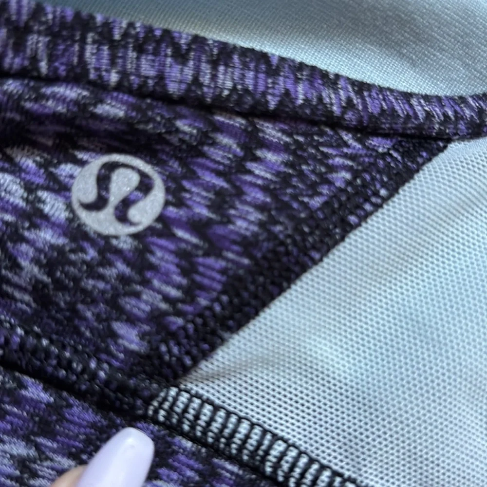 Lululemon Purple Herringbone Flow Y Sports Bra
